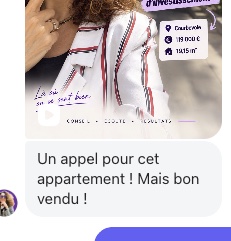 Note de Magda : « Un appel pour cet appartement ! Mais bon, vendu ! »